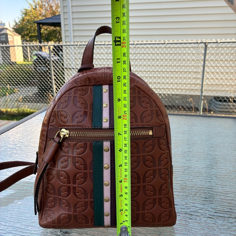 Fossil Megan Brown Leather Backpack - Picture 14 of 16
